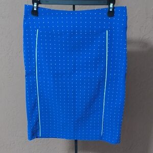 Margaret M Blue Pencil Skirt Knee-Length Casual
